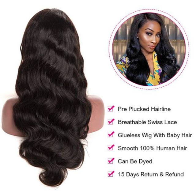 180% Density HD Transparent Lace Wigs Body Wave 13x4 Lace Front Wig 100% Human Hair