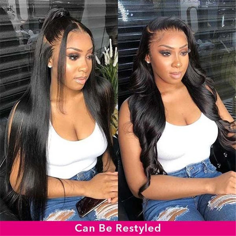 HD Transparent Lace Wigs 180% Density 13x4 Lace Wig Straight  Glueless Human Hair Wigs