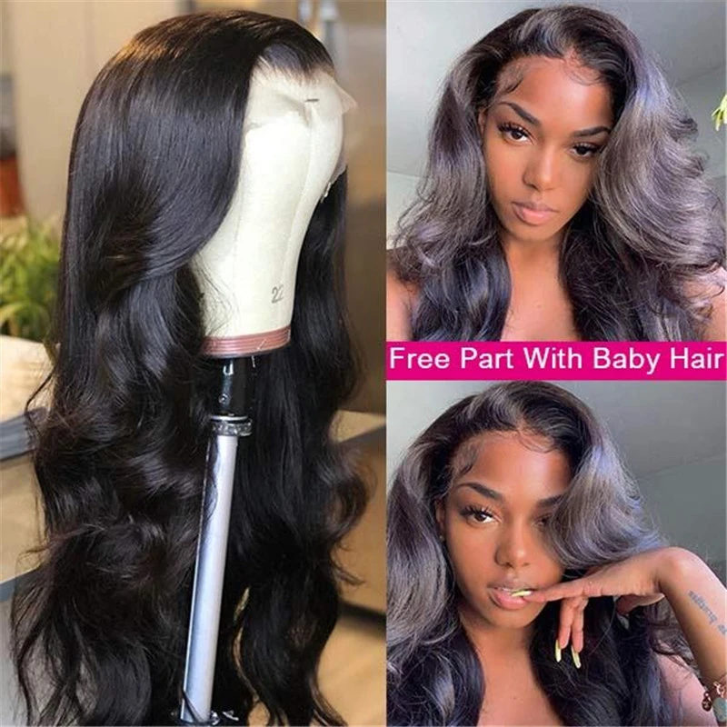 180% Density HD Transparent Lace Wigs Body Wave 13x4 Lace Front Wig 100% Human Hair