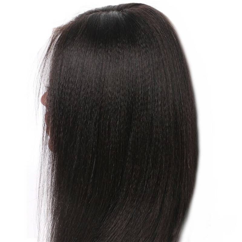 Light Yaki Straight 300% Density Lace Front Wig with Baby Hair Malaysian Virgin Hair  Human Hair Wig