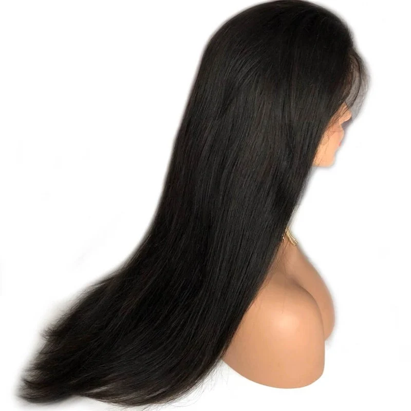 Pre-Plucked 300% Density Lace Front Wig Silky Straight Glueless  Wigs with Baby Hair