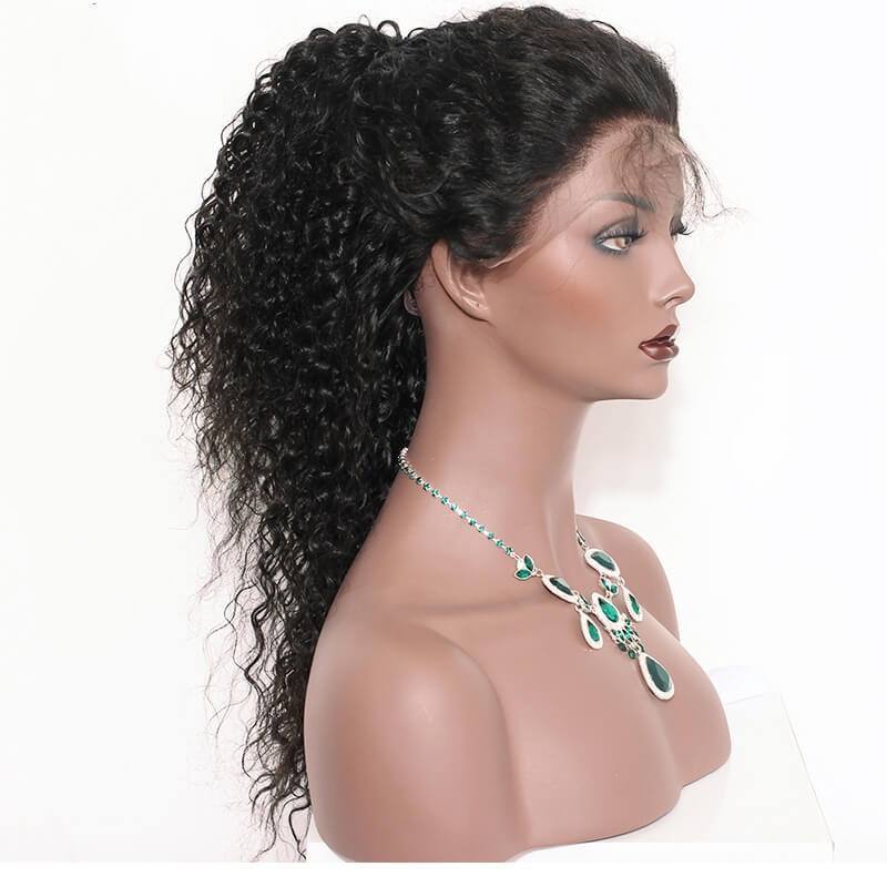 300% Density African American Lace Front Wigs For Women Brazilian Curly Human Hair Lace Wig Pre Plucked Full Ends