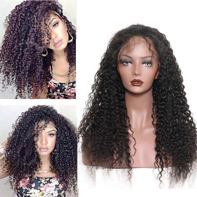 300 High Density wigs for Black Women Deep Curly Malaysia  Human Hair Wigs with Baby Natural Hair Line