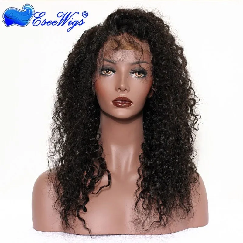 300% Density Wig Kinky Curly  Wigs Malaysian Hair Pre-Plucked Human Hair Wigs Natural Hair Line