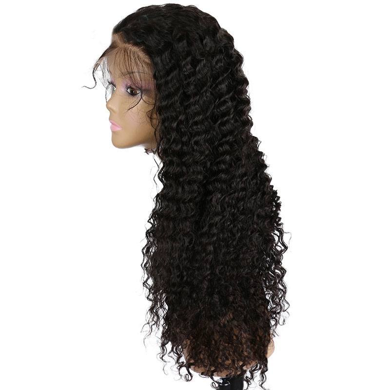 300% High Density Wigs for Black Women Deep Curly Brazilian  Human Hair Wigs with Baby Natural Hair Line