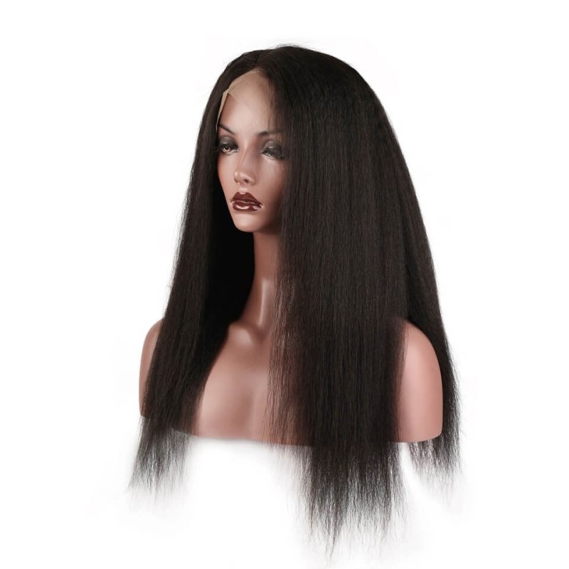 300% Density Wigs Kinky Straight Pre-Plucked Glueless Brazilian Wigs Natural Hair Line for Black Women