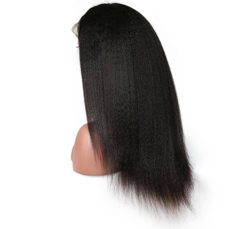 300% Density Wigs Kinky Straight Glueless Lace Front Ponytail Wigs Pre-Plucked Natural Hair Line for Black Women