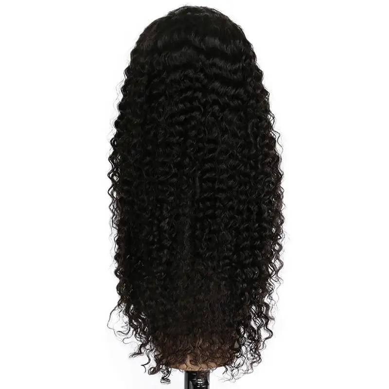 300% High Density Wigs for Black Women Deep Curly Brazilian  Human Hair Wigs with Baby Natural Hair Line