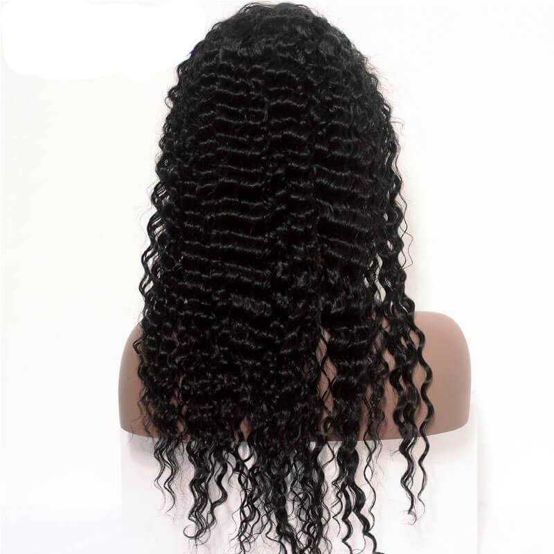 300% Density Wig Deep Wave Pre-Plucked Natural Hair Line Malaysian Lace Wigs with Baby Hair for Black Women