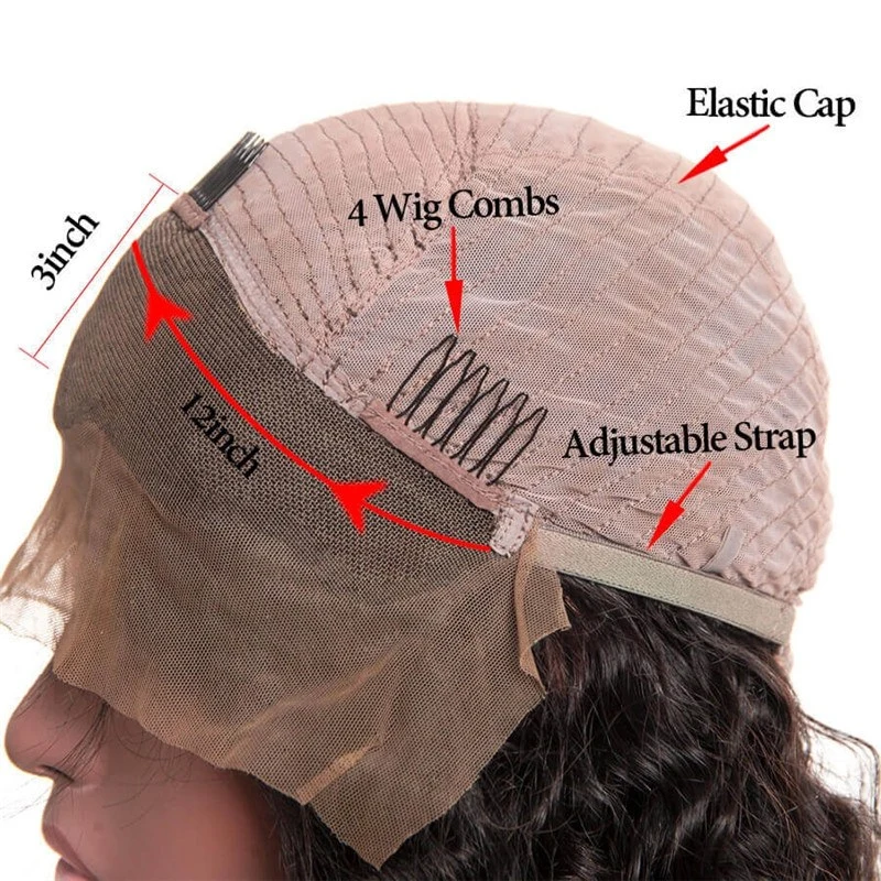 Pre-Plucked 300% Density Wigs  Human Hair Wigs Deep Wave Natural Hair Line Brazilian Lace Wigs