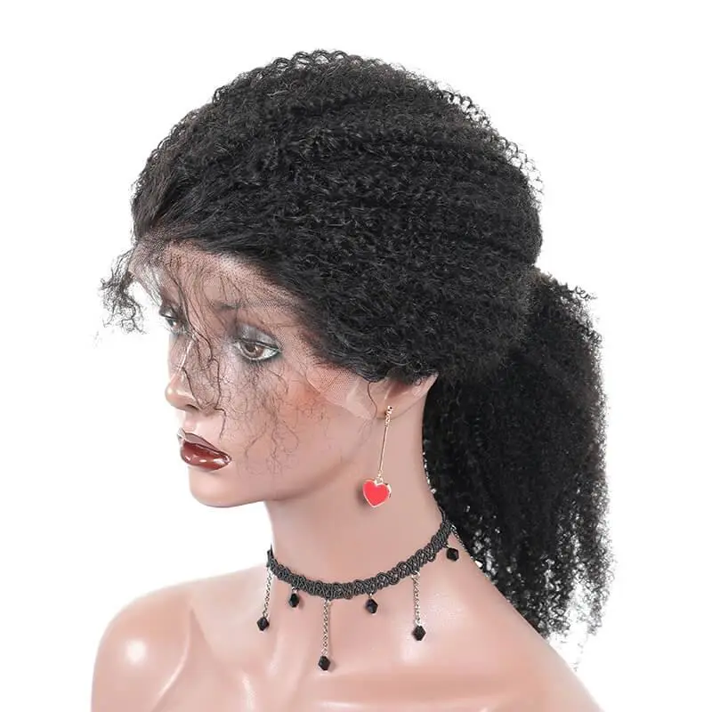 300% Density Afro Kinky Curly Lace Front Human Hair Wigs Brazilian Virgin Hair  Wigs