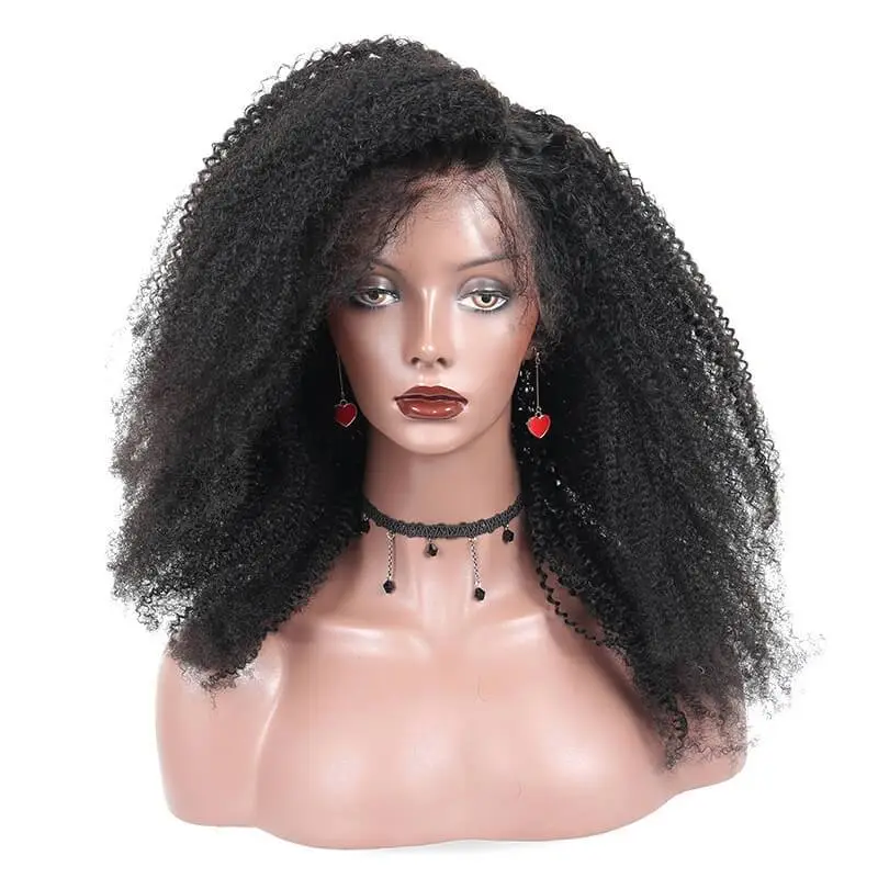 300% Density Afro Kinky Curly Lace Front Human Hair Wigs Brazilian Virgin Hair  Wigs