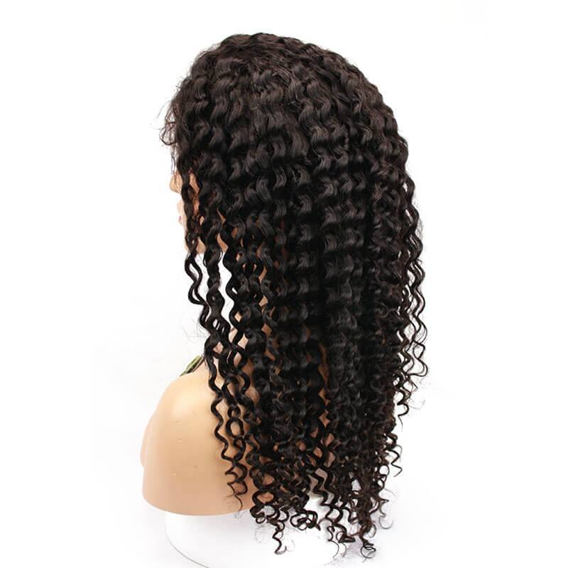 300% Density Deep Curly Lace Front Human Hair Wigs for Black Women Pre-Plucked 100% Human Hair Wigs With Baby Hair