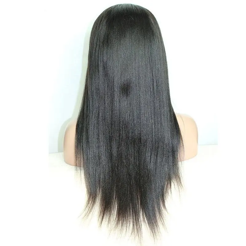 300% Density Coarse Yaki Lace Front Human Hair Wigs Brazilian Kinky Straight Lace Wig  Human Hair Wigs