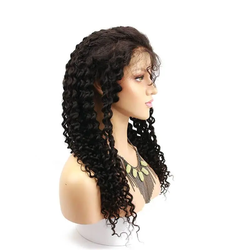 300% Density Deep Curly Lace Front Human Hair Wigs for Black Women Pre-Plucked 100% Human Hair Wigs With Baby Hair