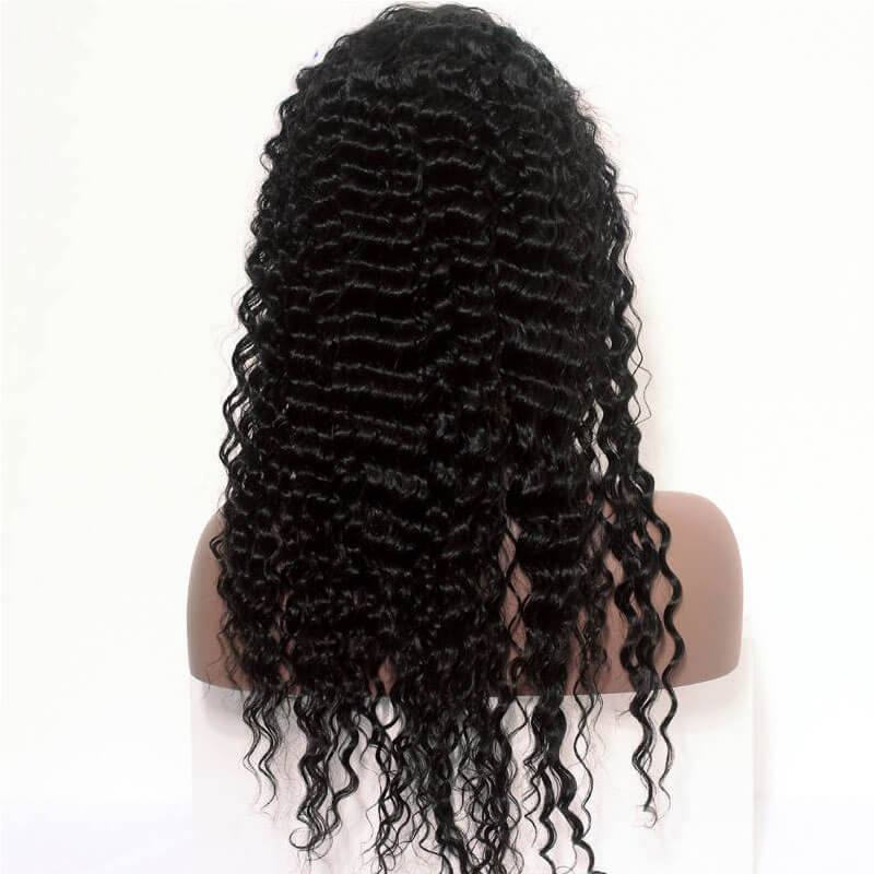 300% Density Wig Pre-Plucked  Human Hair Wigs Deep Wave Brazilian Lace Wigs Natural Hair Line