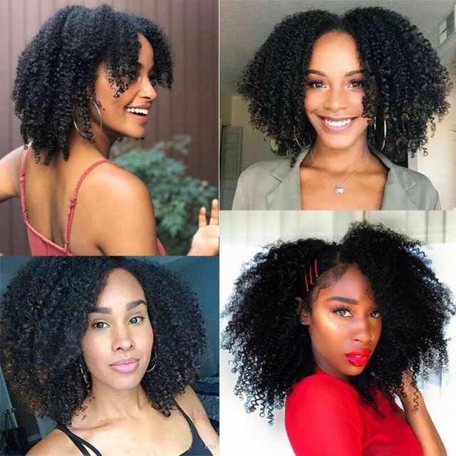 Afro Kinky Curly Clip In Hair Extensions 4B 4C Brazilian Remy Human Hair 7pcs/Set Full Head 120g Natural Black Hair Extension