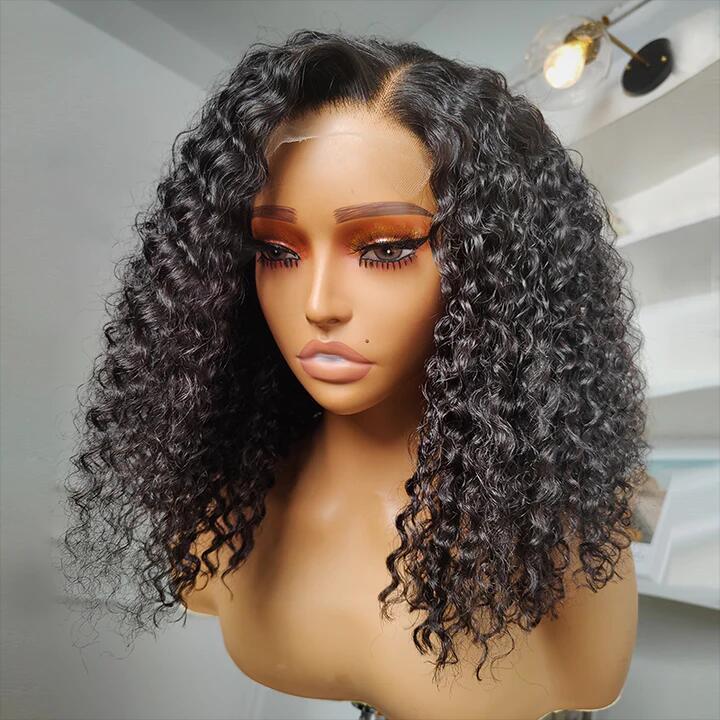 HD Transparent Lace Wigs 180% Density Deep Curly 13x4 Lace Front Wigs Human Hair Wigs For Sale