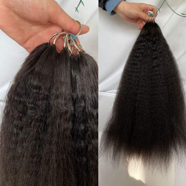 Feather Line Hair Extensions 100% Human Hair Natural Brazilian Human Hair Full Head Professional Hair Feathers 1B# Kinky Straight hair 200pcs/ Lot