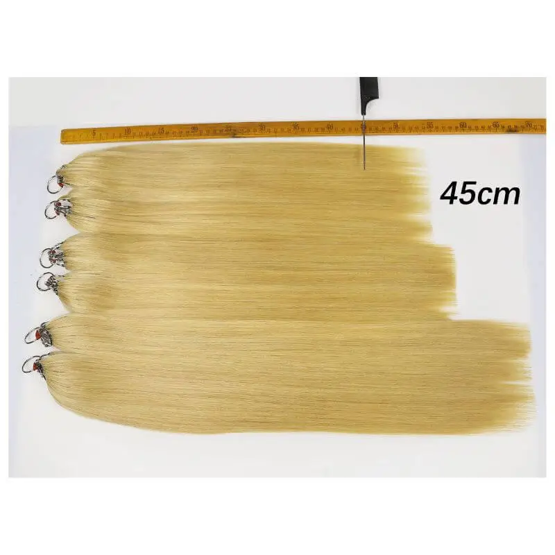 #613 Blonde Feather Line Hair Extensions 100% Human Hair Natural Brazilian Human Hair Full Head Professional Hair Feathers Straight hair 200pcs/ Bundle