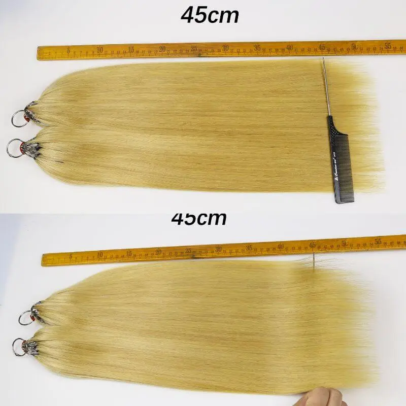 #613 Blonde Feather Line Hair Extensions 100% Human Hair Natural Brazilian Human Hair Full Head Professional Hair Feathers Straight hair 200pcs/ Bundle