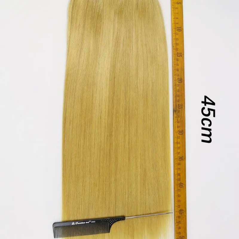 #613 Blonde Feather Line Hair Extensions 100% Human Hair Natural Brazilian Human Hair Full Head Professional Hair Feathers Straight hair 200pcs/ Bundle