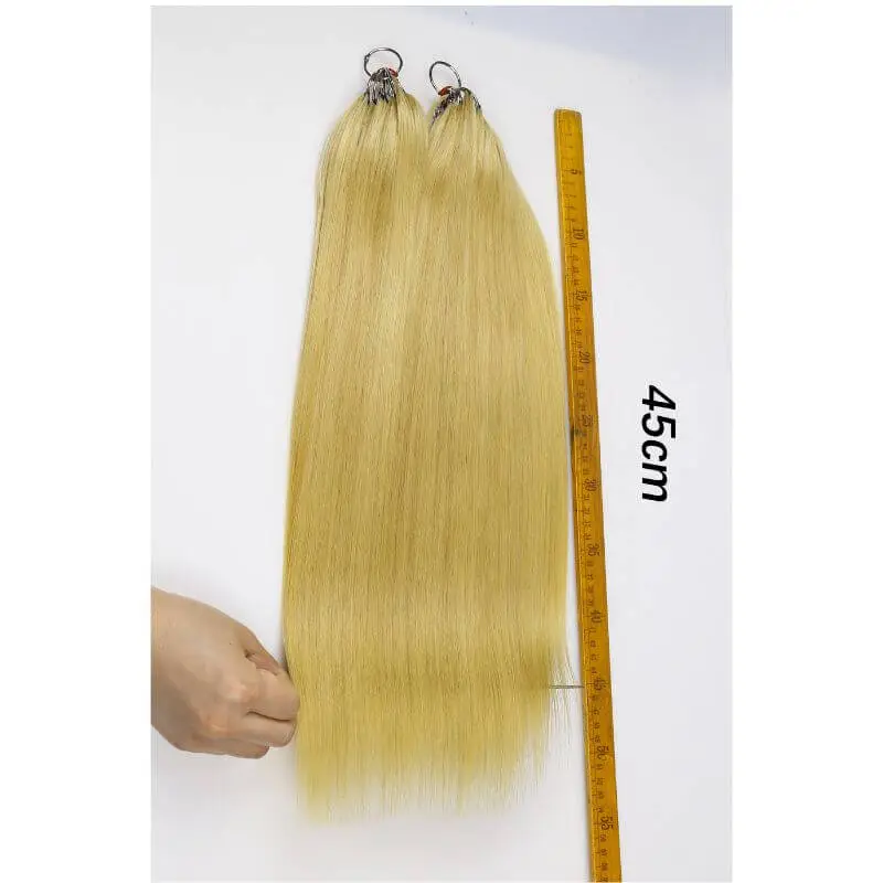 #613 Blonde Feather Line Hair Extensions 100% Human Hair Natural Brazilian Human Hair Full Head Professional Hair Feathers Straight hair 200pcs/ Bundle