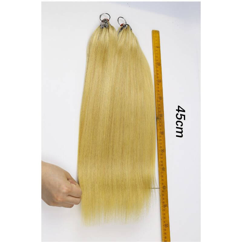 #613 Blonde Feather Line Hair Extensions 100% Human Hair Natural Brazilian Human Hair Full Head Professional Hair Feathers Straight hair 200pcs/ Bundle