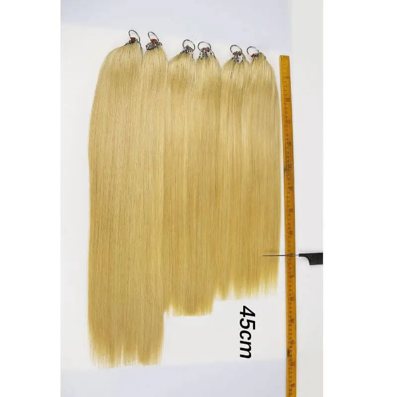 #613 Blonde Feather Line Hair Extensions 100% Human Hair Natural Brazilian Human Hair Full Head Professional Hair Feathers Straight hair 200pcs/ Bundle