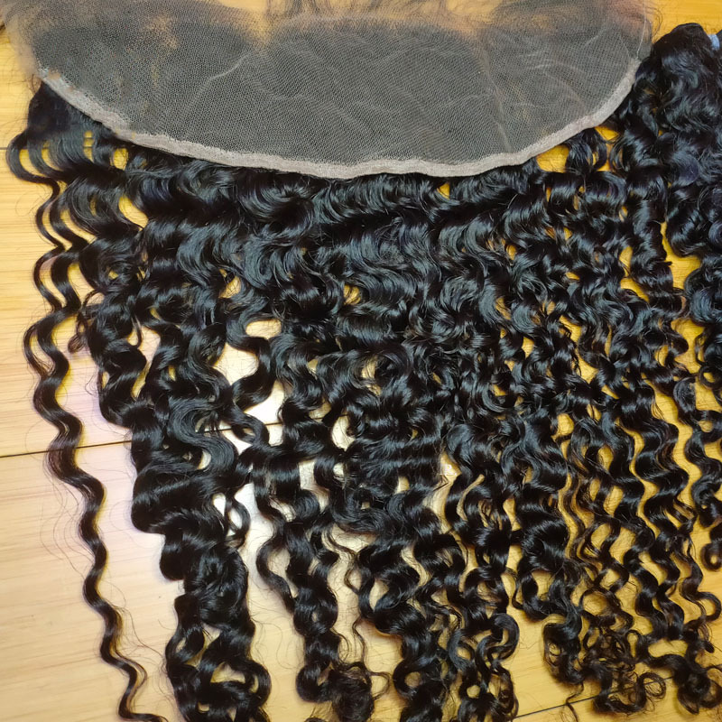 New Grade 12A Virgin Haiir Weave Bundles Frontal Raw Cambodian Soft Kinky Curly Hair Bundles With Lace Frontals Can Be Dyed