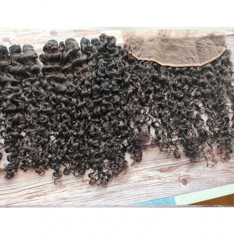 Raw Cambodian Hair Vendor Wholesale Great Quality Raw Cambodian Curly Hair Bundles Closures Frontals 100% Human Hair