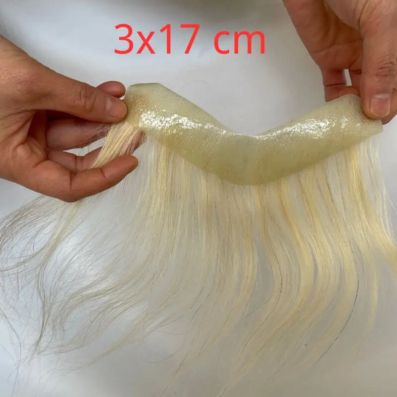 Men's Hair System Naturel Hairline 100% Real Human Hair V Sheap Frontal Toupee Pu Thin Skin Male Replacement 613 Blonde Color