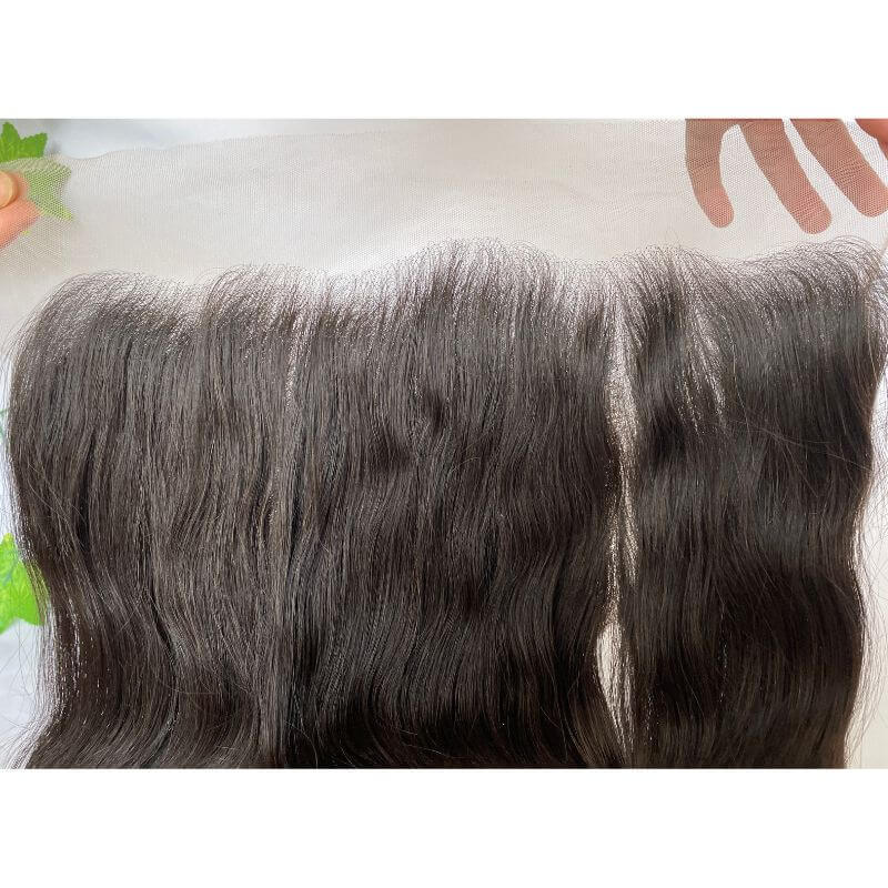 13X6 HD Transparent Lace Frontal Closure Human Hair Indian Virgin Hair Body Wave Natural Color Density 130% In Stock