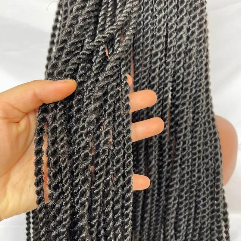 36 Inch  Full double Lace Front Box Braided Wigs Knotless Cornrow Braids Lace Frontal Wig Synthetic Black Hand Braided Wigs With Baby Hair for African American Women