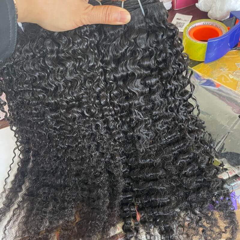 Raw Hair Unprocessed Burmese Human Hair Extensions Raw Virgin Burmese Curly Hair 8"-30' No Tangle No Shedding