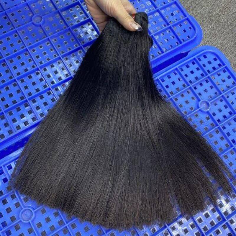 12A Grade Raw Double Drawn Yaki Cambodian Virgin Human Hair Bundles Sew in Extensions Natural Black Double Weft 100% Natural Cuticle Aligned Unprocessed Hair