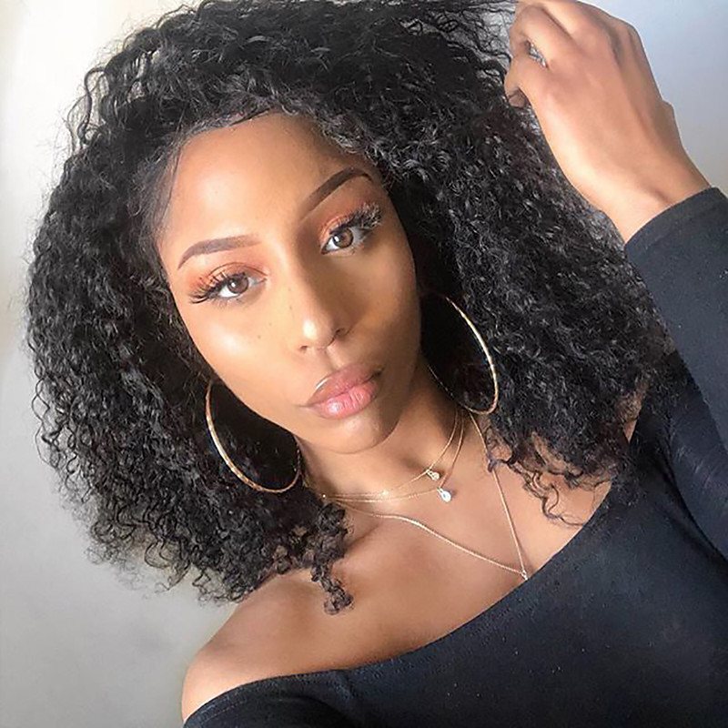 Afro Kinky Curly Lace Front Wig 100% Human Hair Wigs For Women With Full Lace Wig 130% Density