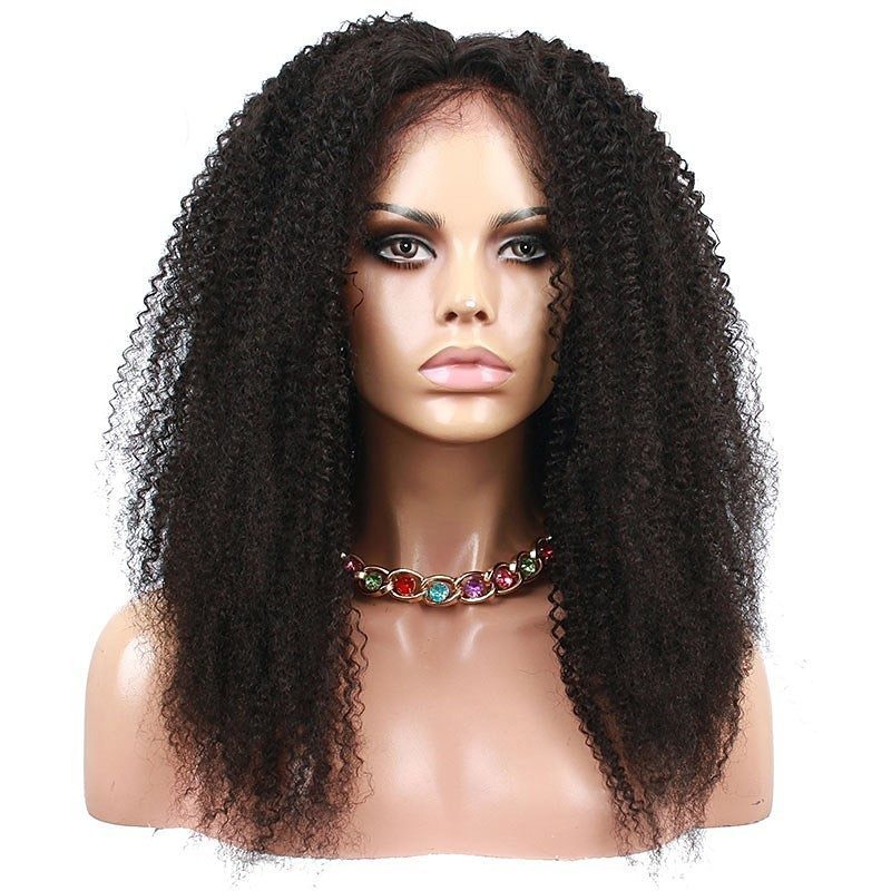 Brazilian Afro Kinky Curly Full Lace Human Hair Wigs 100% Hand Tied Full Lace Wig 130% 180% Density with Baby Hair