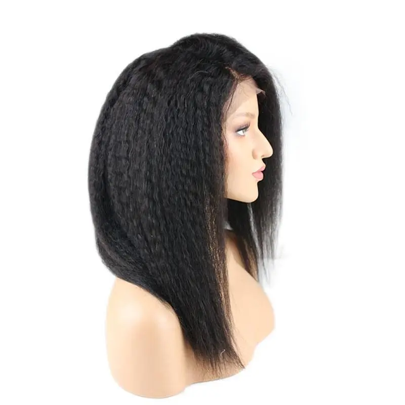 Affordable Full Lace Human Hair Wigs Kinky Straight Virgin Brazilian Human Hair with Baby Hair All Around