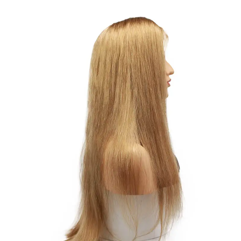 Sliky Straight Human Hair Blonde Lace Front Wigs Side Part Baby Hair #18 Brazilian Remy Human Hair Lace Wig For Women