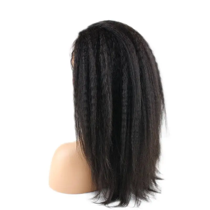 Affordable Full Lace Human Hair Wigs Kinky Straight Virgin Brazilian Human Hair with Baby Hair All Around