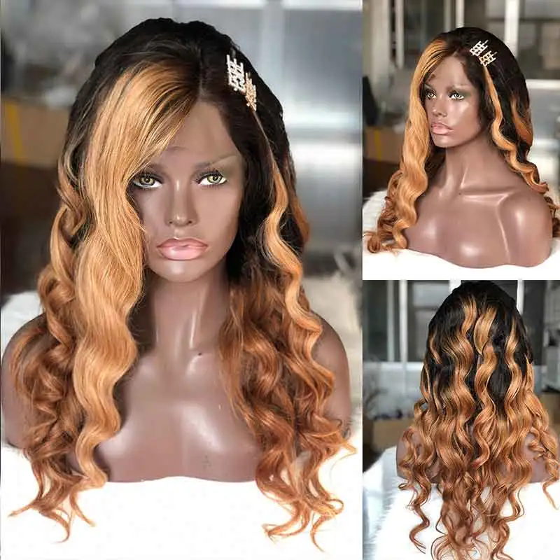 1BT30 Color Loose Wave 100% Human Hair 130%Density Lace Front Pre-Plucked Hair Line For Black Women With Baby Hair