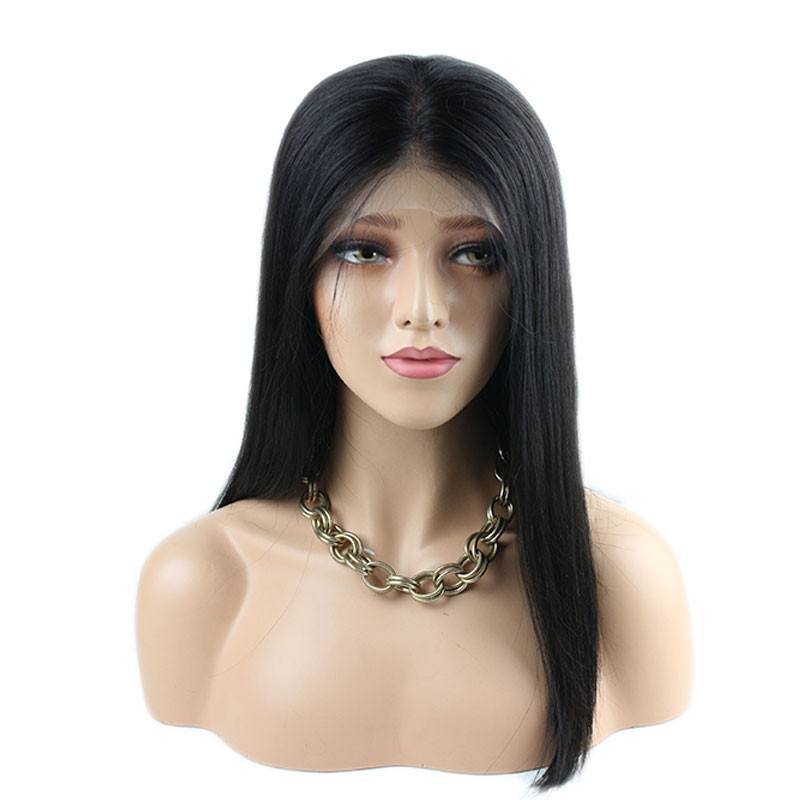 150% Short Straight Lace Front Human Hair Wigs Bob Style Black Bob Cut Wig Pre Plucked for Black Women