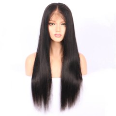 Brazilian Human Hair Full Lace Wigs Silky Straight 130 Density Lace Front Human Hair