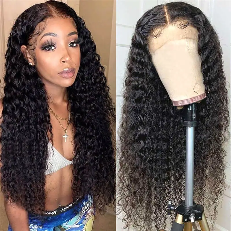 10A Grade Deep Wave Frontal Wig 13x6 Lace Wigs Remy 13x4 T Part Brazilian Wet And Wavy Curly Human Hair Wigs Deep Wave Lace Front Wig