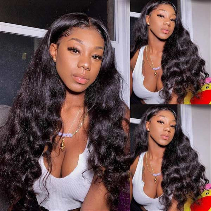 HD Transparent Lace Wigs 180% Density 13X6 Lace Front Wig Eseewigs Pre Plucked Body Wave Wig