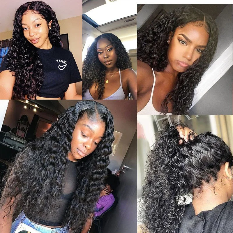 10A Grade Brazilian Lace Front Human Hair Wigs With Baby Hair  Natural Curly Vigin Human Hair Glueless Wigs For Black Women