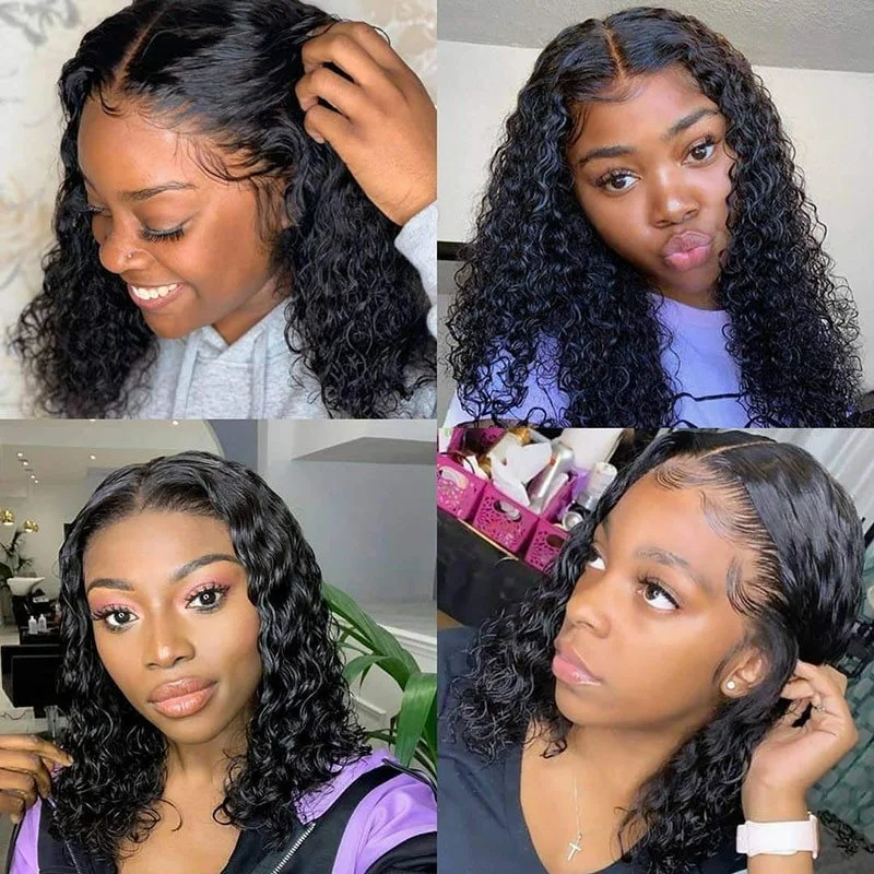Wet And Wavy Wigs Human Hair For Black Women Water Wave Lace Front Human Hair Wigs With Baby Hair Glueless