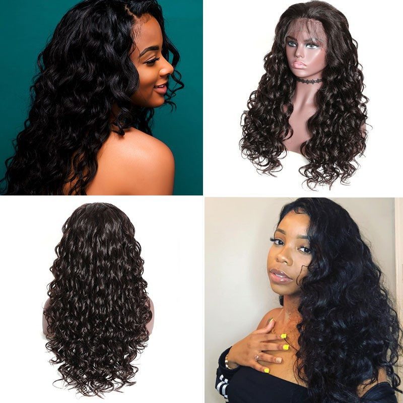 Mix Curly Wig Lace Front Human Hair Pre Pluck Wigs With Baby Hair 150% Density Long Wigs