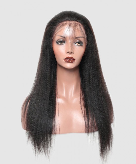 Lace Front Wig Thick Enough Light Italian  Yaki Straight 130%-180% Density Wig Natural Hairline